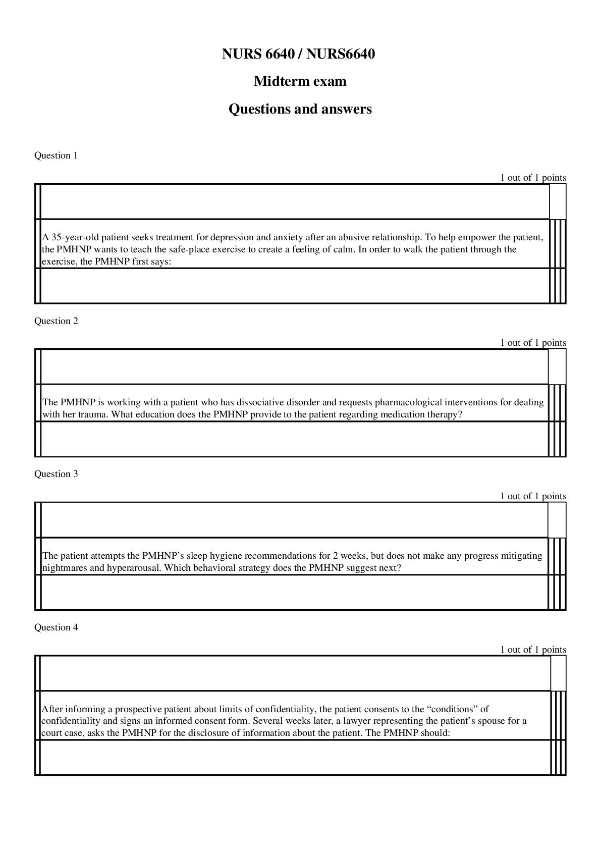 Preview image for Walden University Nurs6640 Midterm exam Questions and answers